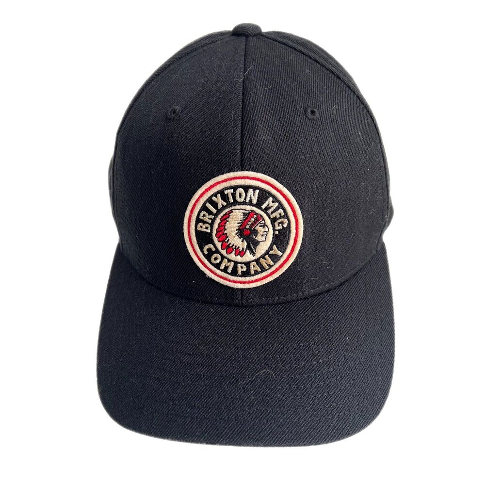 Brixton Mfg Company Native American Chief Snapback Truckers Hat Black Wool